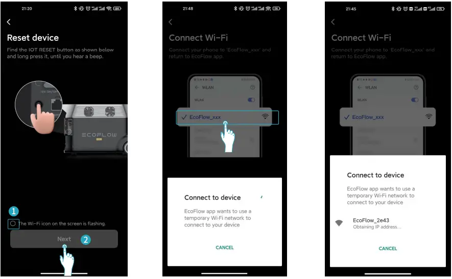 Device's Wi-Fi hotspot connection