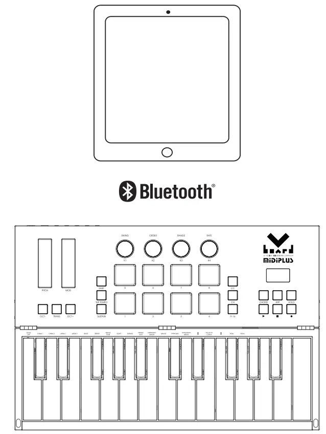 MiDiPLUS Vboard 25 25 Keys Folding MIDI Keyboard - Rear Panel 2