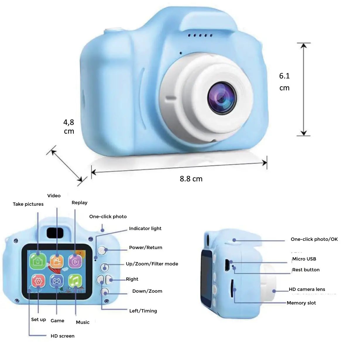 denver KCA-1330 Digital Camera Blue - Appearance