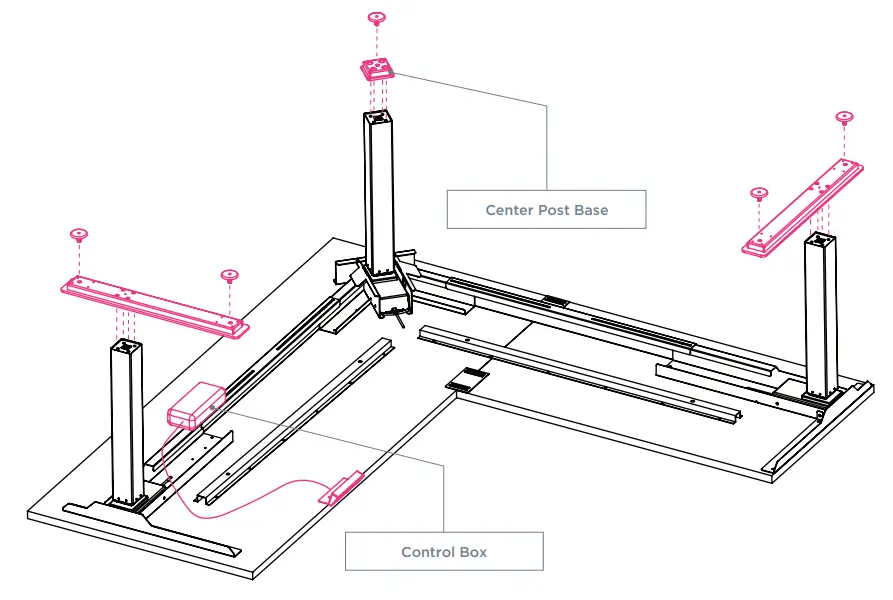 Install Feet, Gliders, And Control Box , Then Secure Power.