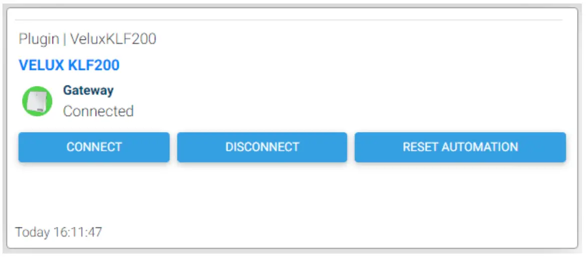 VELUX KLF200 Plugin for HomeSeer - device 1