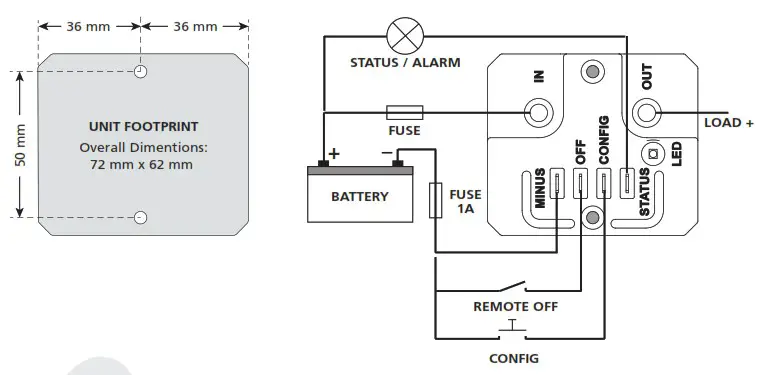 samlex america BGW 40 Battery Guard Waterproof - WIRING DIAGRAM