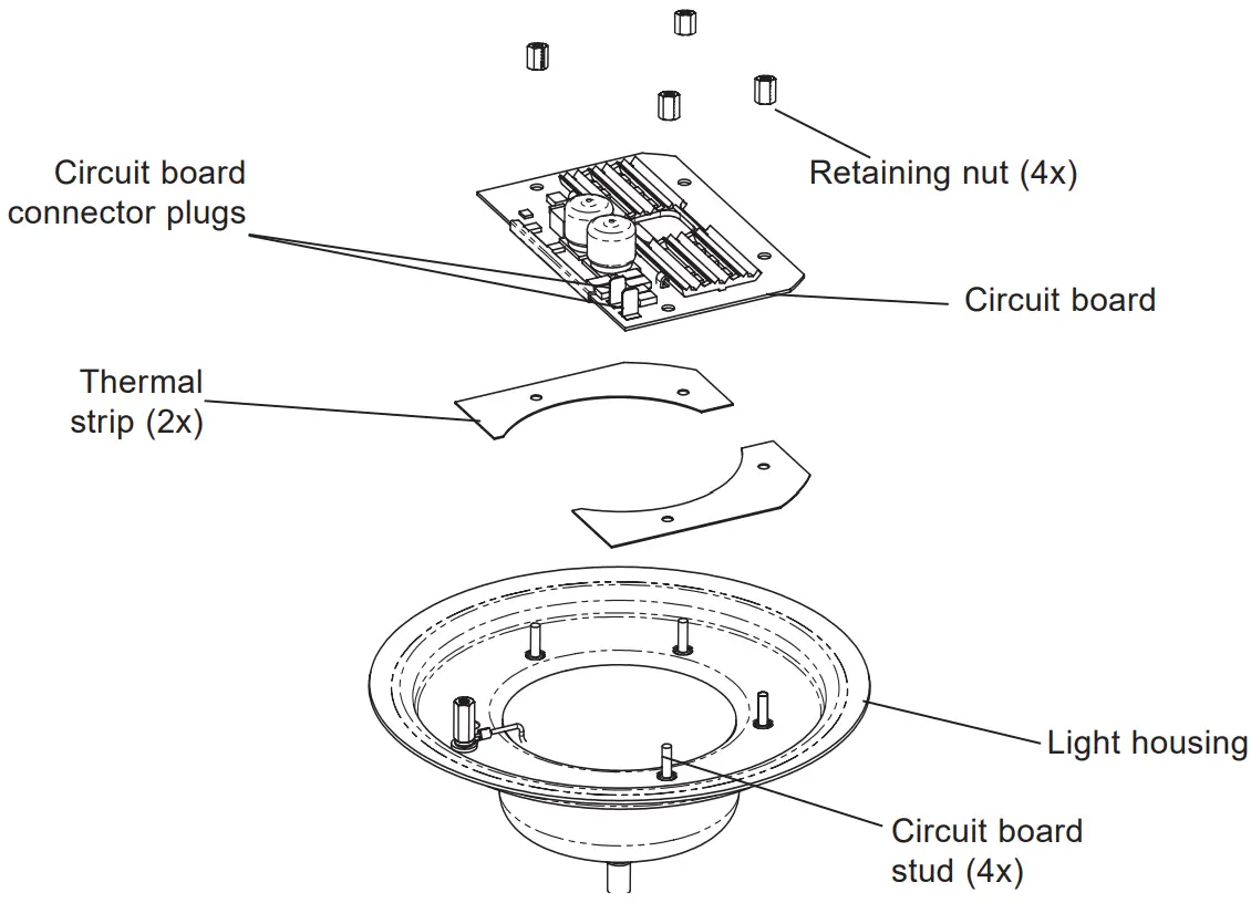 REMOVING THE LIGHT CIRCUIT BOARD ASSEMBLY