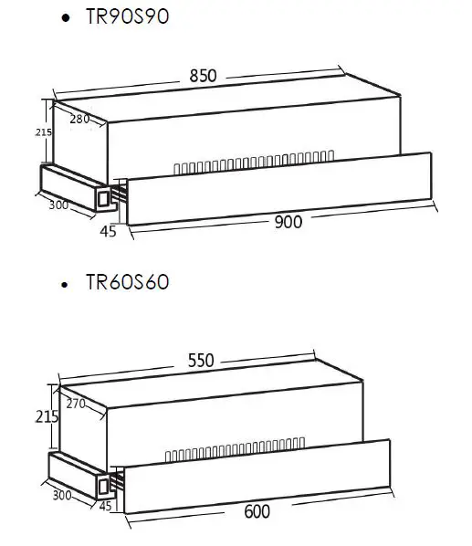 TRINITY TR60S60 60cm and 90cm Slide out Rangehood-fig-1