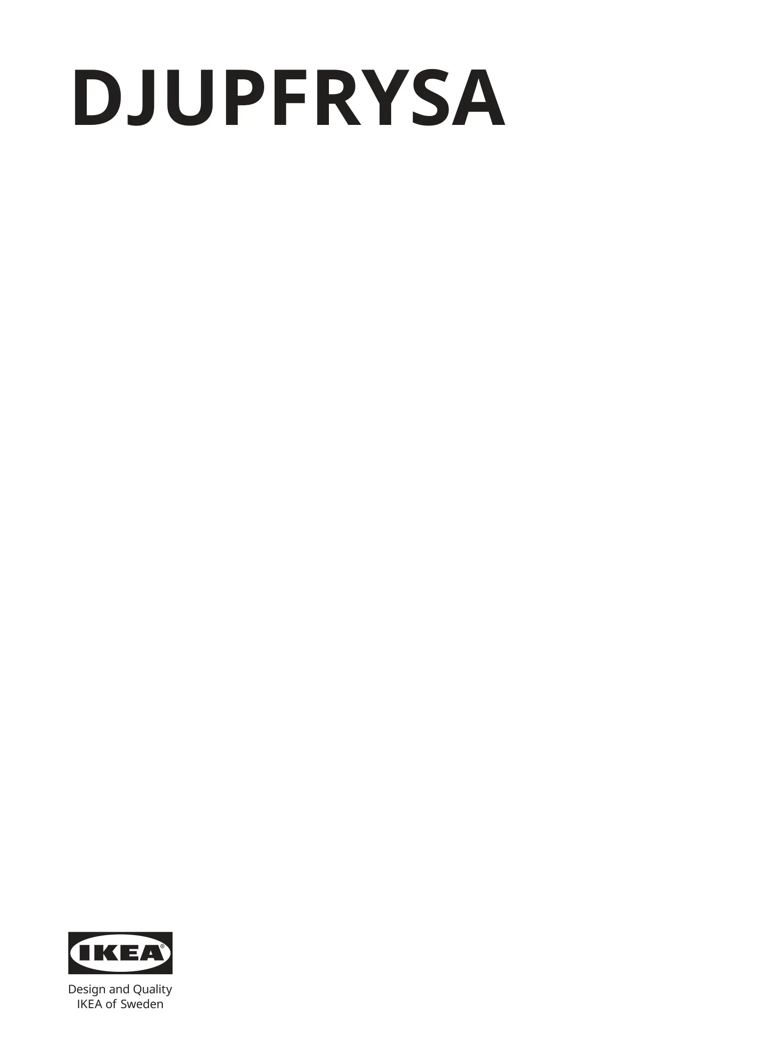 IKEA DJUPFRYSA Freezer Instruction Manual