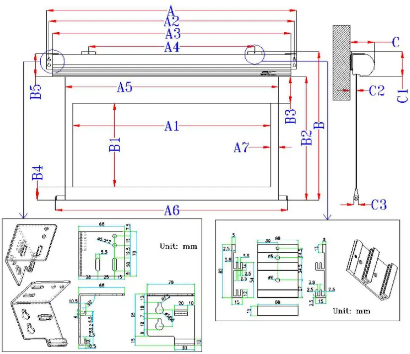 ELITE SCREENS SAKER SERIES Projector Screens - Drawings 1