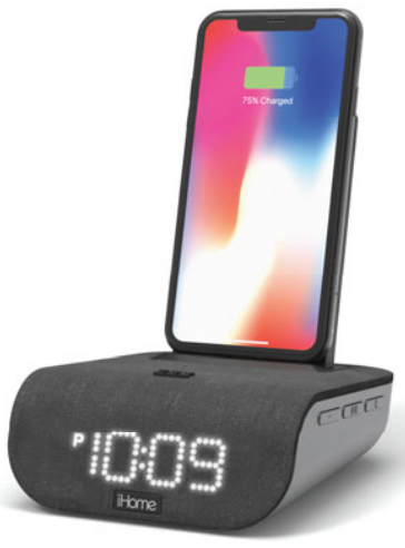 iHome iBTW20 Timebase Dual-Charging Alarm Clock and Wireless Speaker -
