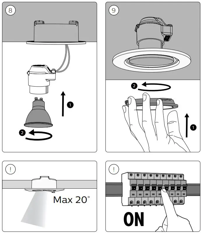 PHILIPS 35420 Centura Recessed LED Spot Square Aluminium User Manual - Installation