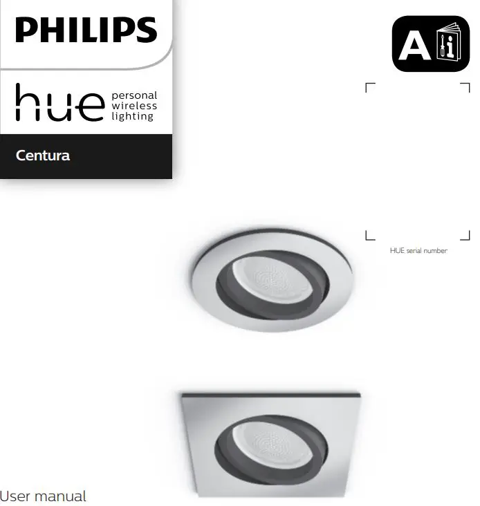 PHILIPS 35420 Centura Recessed LED Spot Square Aluminium User Manual