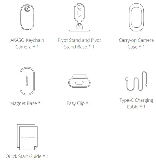 AKASO Keychain Camera - WHAT'S IN THE BOX