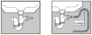 Drain hose connection