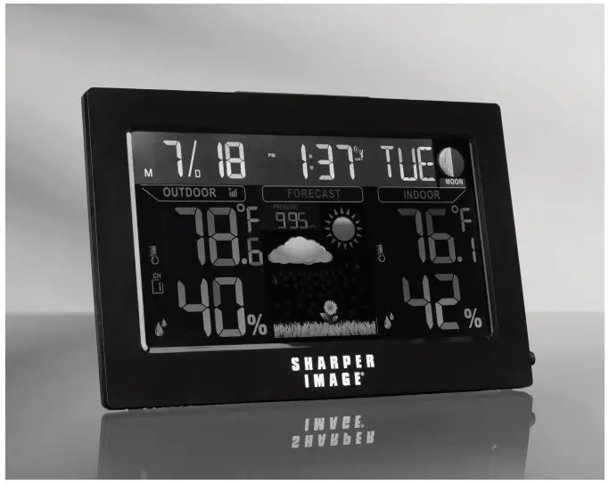 Sharper Image Weather Station / Clock User Manual 206085