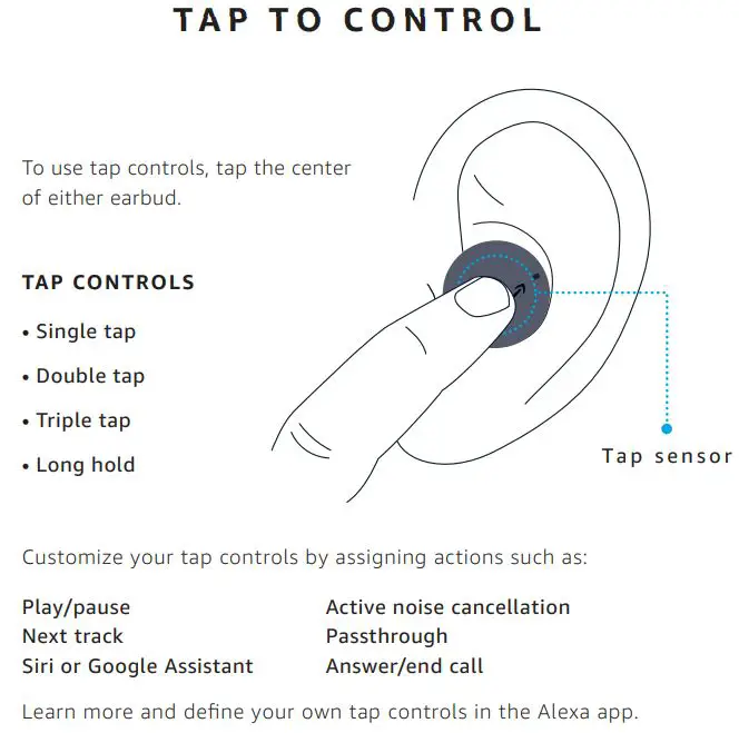 Amazon Echo Buds - Tap to Control