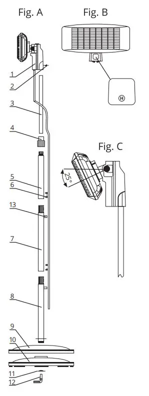 Swan SH16355N Freestanding Patio Heater fig1