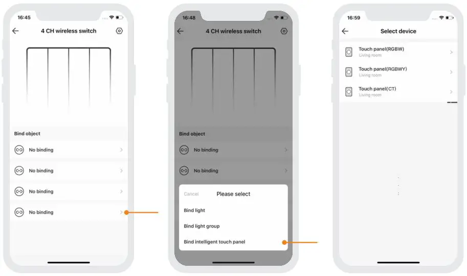 LTECH UB1 Intelligent Touch Panel Instruction Manual - How to bind a bluetooth remote