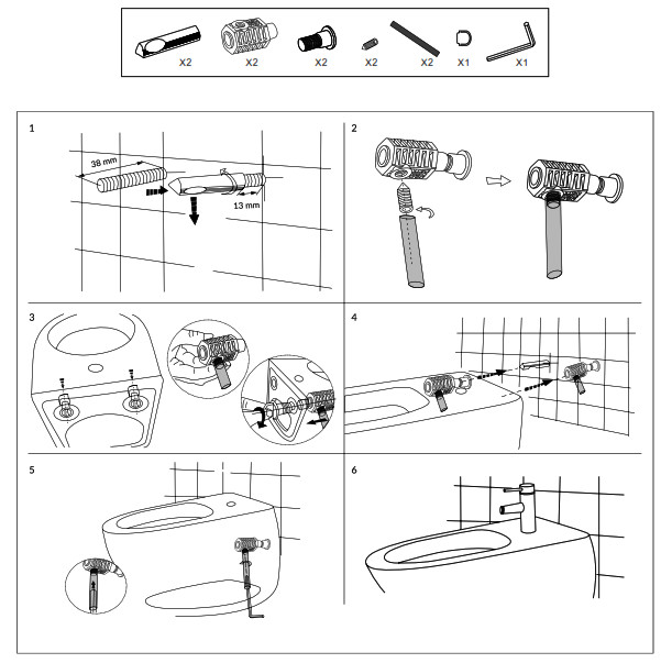 Wellis WF00099 Sophia Floor Mount Bidet - Installation Procedure