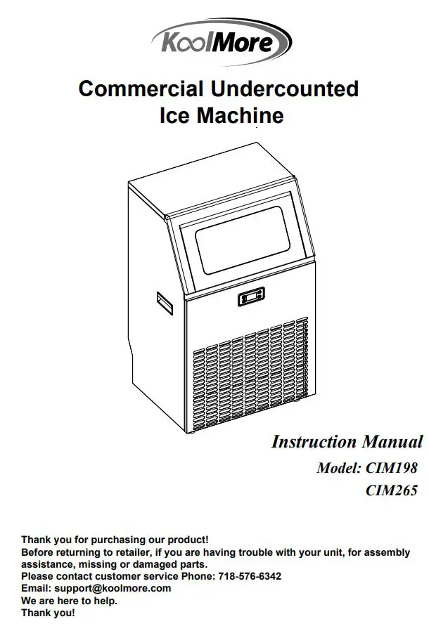 KoolMore Commercial Undercounted Ice Machine