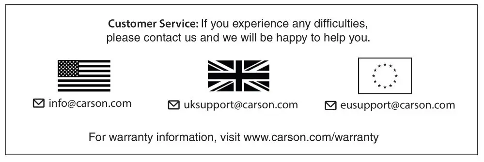 CARSON CSNVP250 Full Size Binoculars - customer support