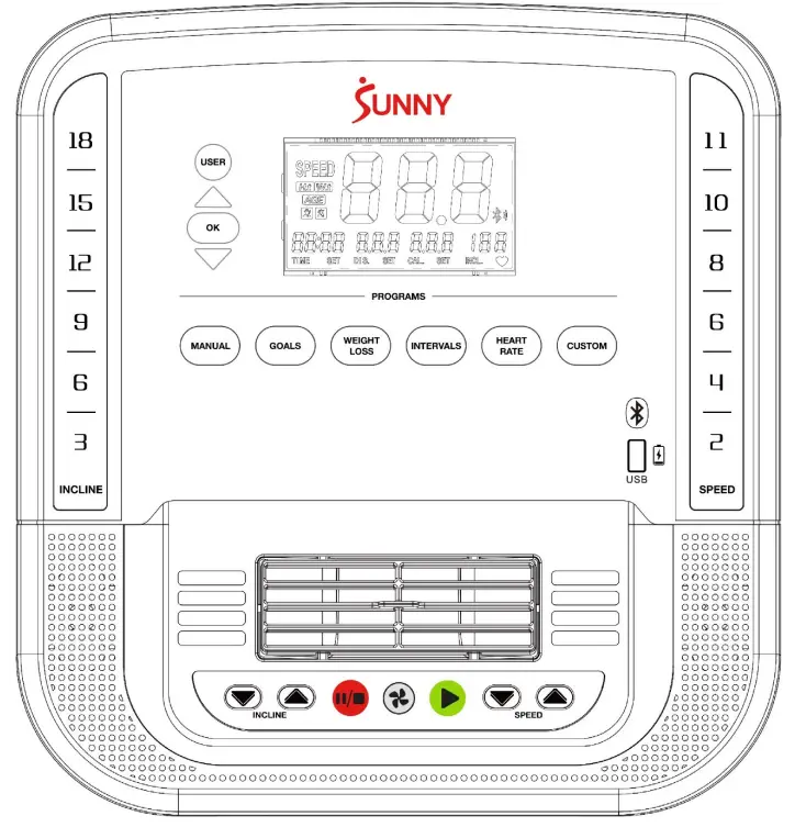 Sunny SF T7955 Evo Fit Incline Treadmill with Bluetooth and Dual Device Holders - fig