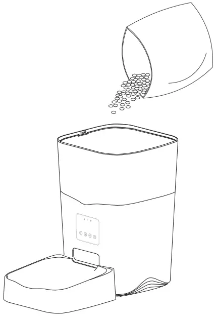 Put pet food in food tank