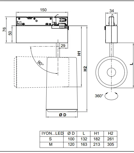 ZUMTOBEL IYON S Round LED Track Light Instruction 3