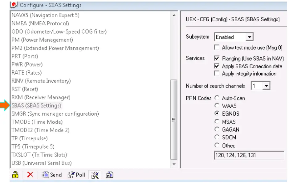 u-blox NL-8022MU 8-Multi GNSS USB Roofmount Receiver - EGNOS configuration