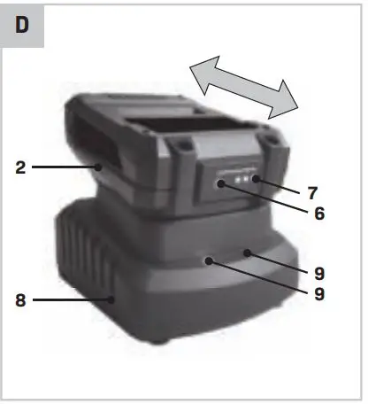 VONROC S_LB502DC Leaf Blower Instructions - Checking the battery charging status