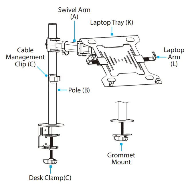 StarTech-co-mA-LAPTOP-DESK-MOUN-TArticulatin-gLaptop-Holder-FIG-1