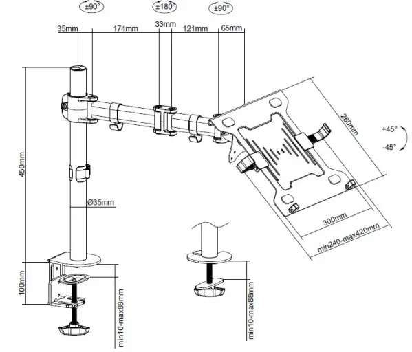 StarTech-co-mA-LAPTOP-DESK-MOUN-TArticulatin-gLaptop-Holder-FIG-2