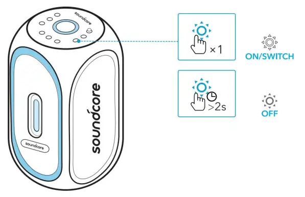 soundcore A3107H11 Rave+ Portable Speaker - light effects,