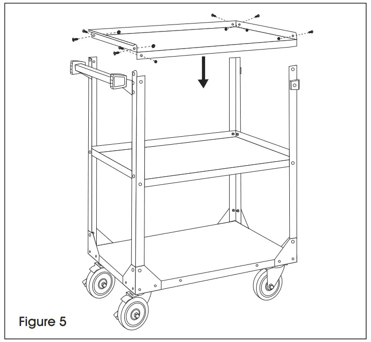 ULINE Stainless Steel Service Cart -Upper Hole 5