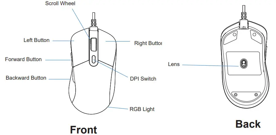 QUDO STRIKE MSE11 Typhoon RGB Gaming Mouse - Figure 1