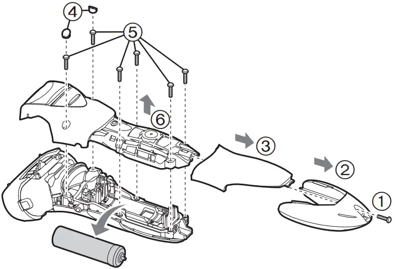 Removing the built-in rechargeable battery