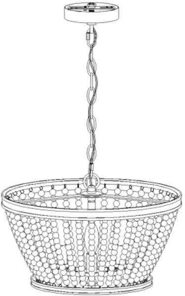 Uolfin 4978177 3-Light Antique Gold Global Beaded Chandelier 01