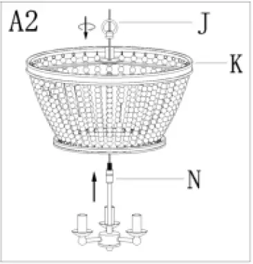 Uolfin 4978177 3-Light Antique Gold Global Beaded Chandelier 04