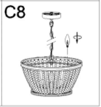 Uolfin 4978177 3-Light Antique Gold Global Beaded Chandelier 18