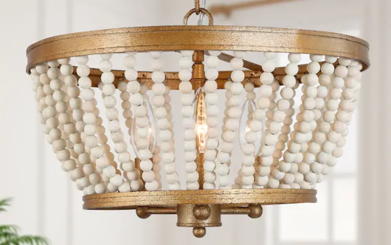 Uolfin 4978177 3-light Antique Gold Global Beaded Chandelier Instruction Manual Uolfin 4978177 3-light Antique Gold Global Beaded Chandelier Instruction Manual