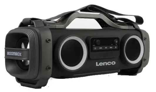 Lenco SPR-200BK Splashproof Portable High Power Boombox
