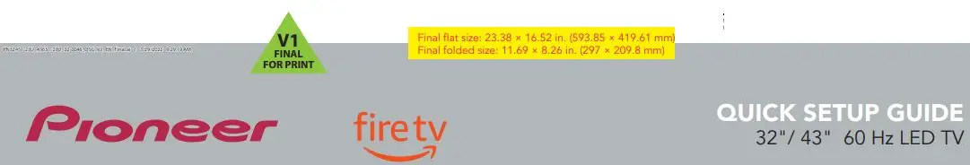 Pioneer PN32451-23U 32 Inch Class LED HD Smart Fire TV Instruction Manual