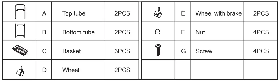 Kmart 43148349 Slim Line Metal Trolley-