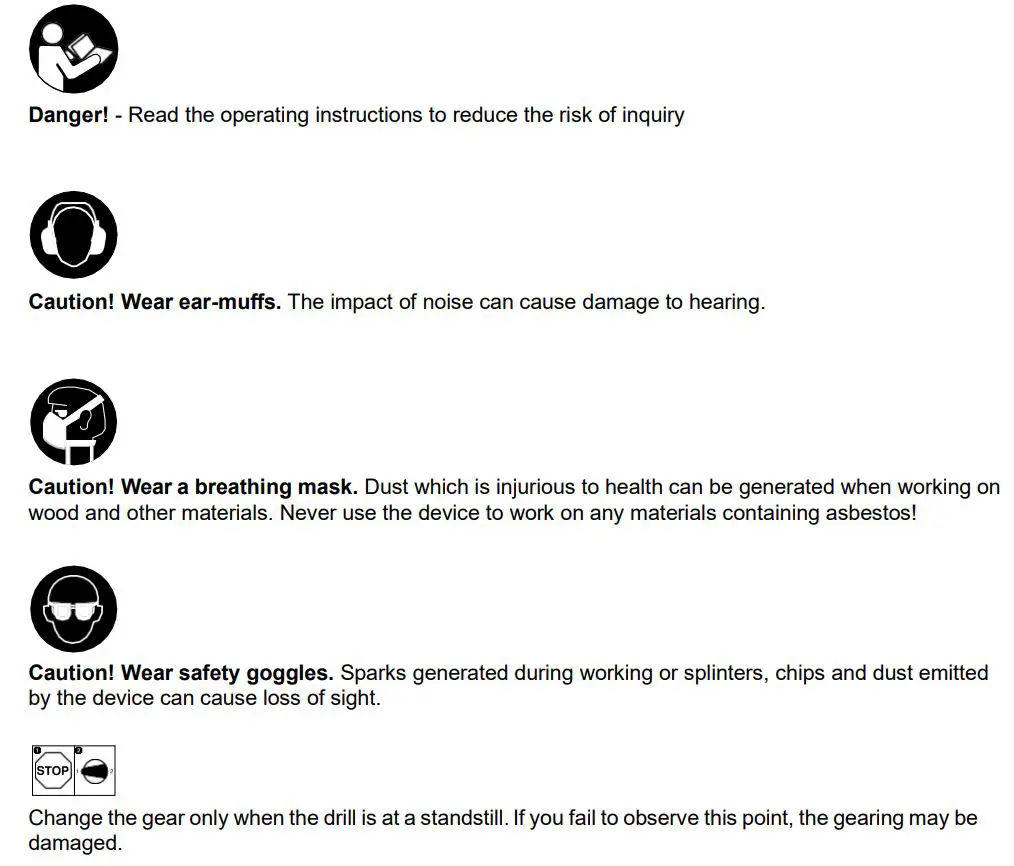 Einhell TC-MX 1400-2 E Paint and Mortar Mixer Instruction Manual - Symbol