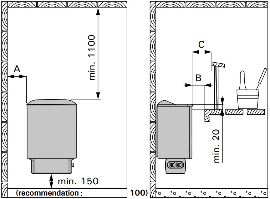 sentiotec 145E Electric Sauna Heater - Figure 6