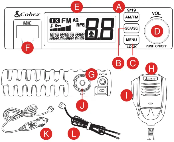 Cobra 19 Mini AM or FM CB Radio - fig 1