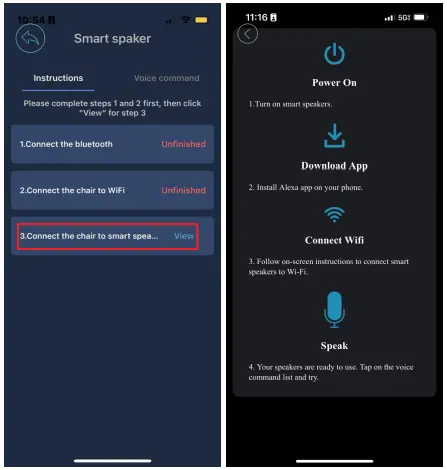Connect Osaki OP Xrest 4D to Alexa Guide