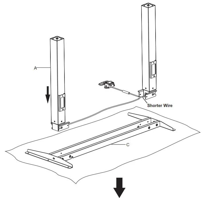 VIVO Black 47 Inch Pneumatic Desk - ASSEMBLY STEPS 1-1