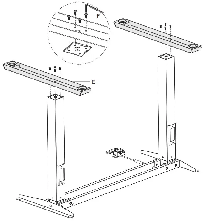 VIVO Black 47 Inch Pneumatic Desk - ASSEMBLY STEPS 2