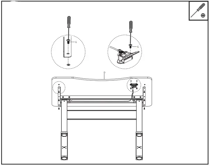 VIVO Black 47 Inch Pneumatic Desk - ASSEMBLY STEPS 4