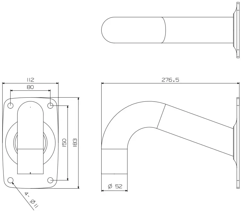 Hanwha Techwin SBP 300WMW Wall Mount Adaptor - Product Outline