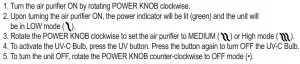FIG 7 OPERATING THE AIR PURIFIER