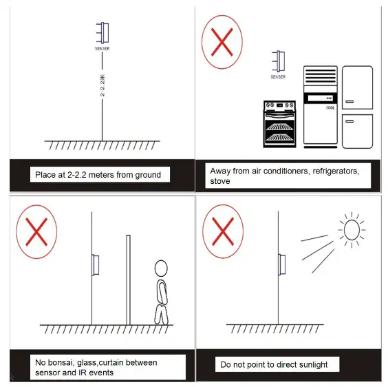 Wireless Occupancy & Temperature & Light Sensor - Installation requirements 1